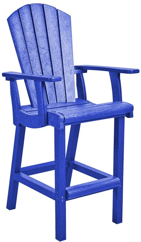 Generation Recycled Outdoor Classic Bar Height Arm Chair in Blue by C.R. Plastic Products