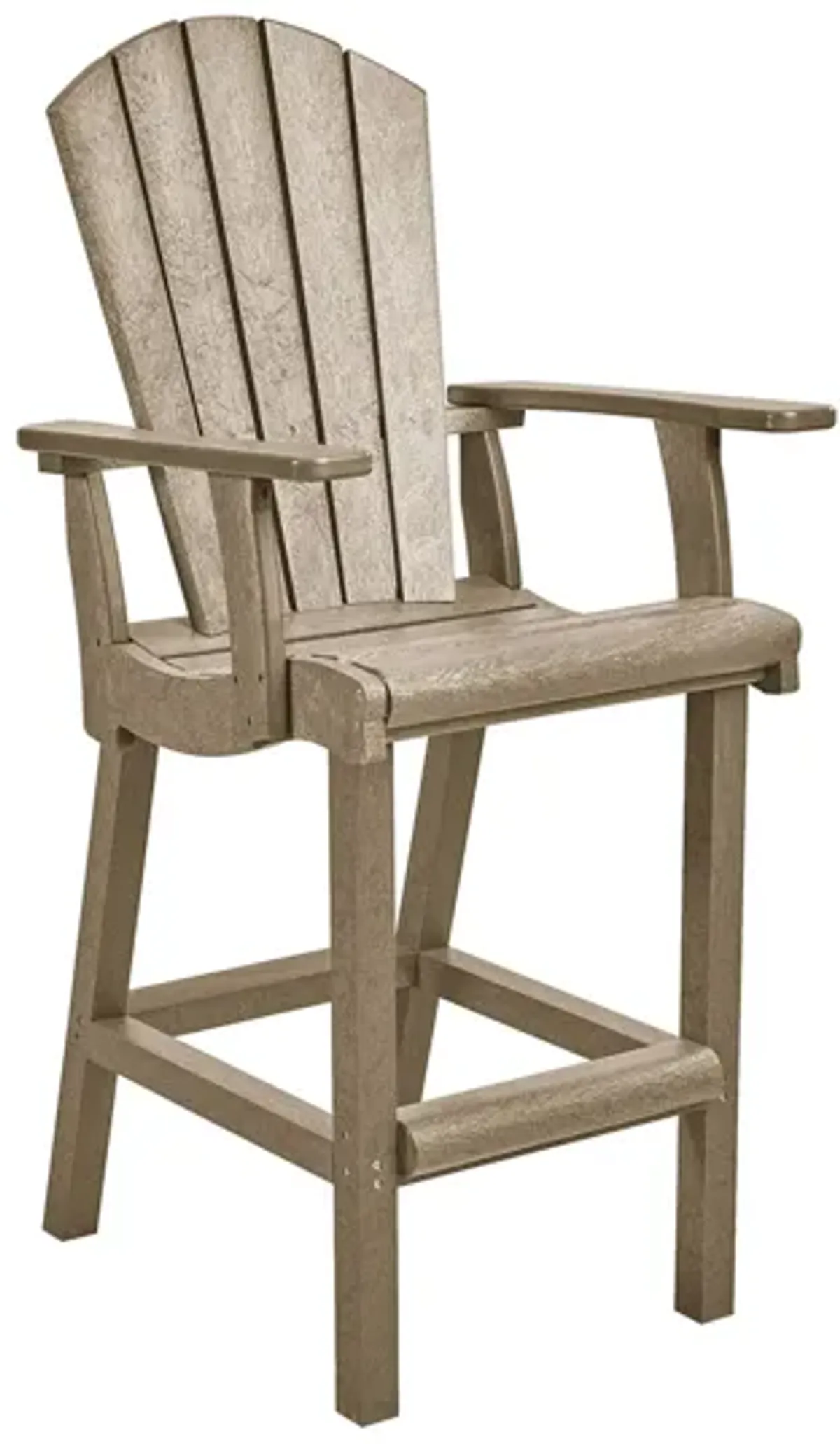 Generation Recycled Outdoor Classic Bar Height Arm Chair in Beige by C.R. Plastic Products