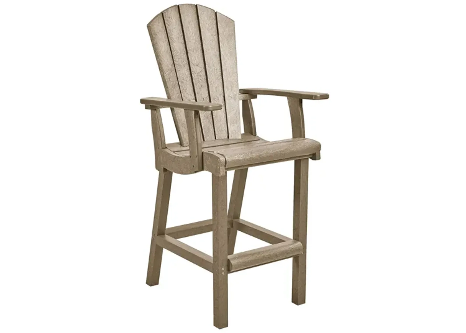 Generation Recycled Outdoor Classic Bar Height Arm Chair in Beige by C.R. Plastic Products