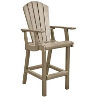 Generation Recycled Outdoor Classic Bar Height Arm Chair in White by C.R. Plastic Products