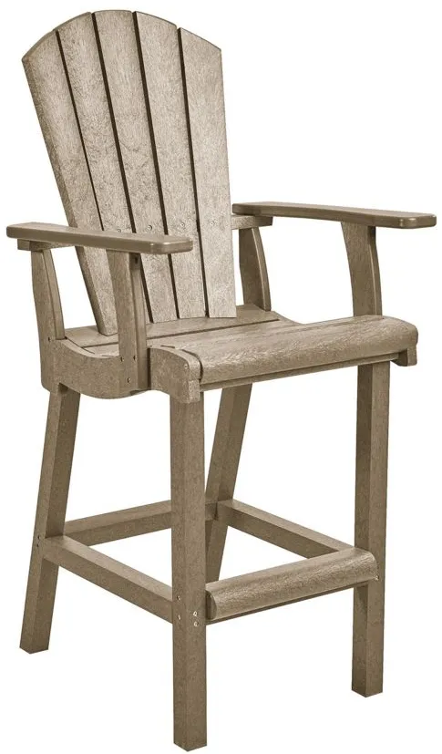Generation Recycled Outdoor Classic Bar Height Arm Chair in Beige by C.R. Plastic Products