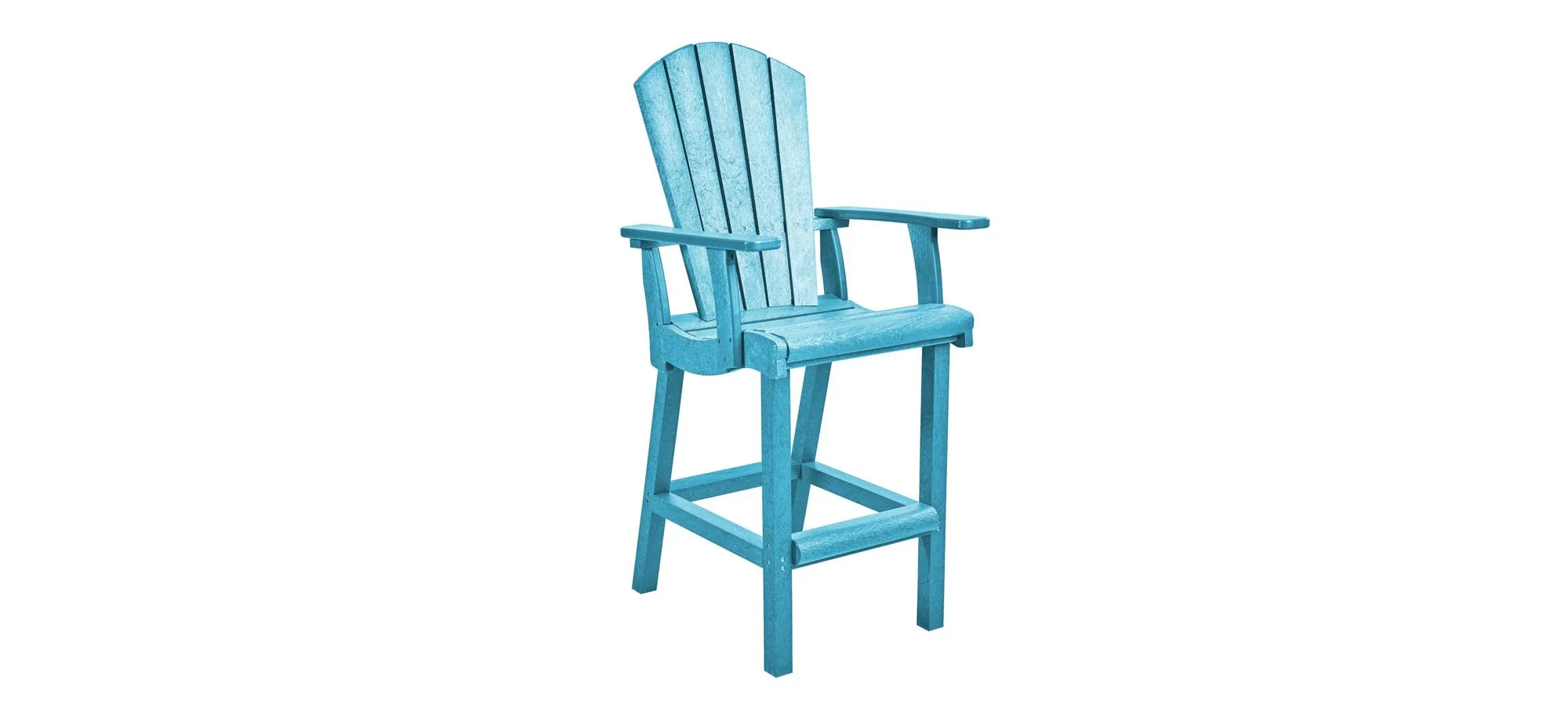 Generation Recycled Outdoor Classic Bar Height Arm Chair in Turquoise by C.R. Plastic Products