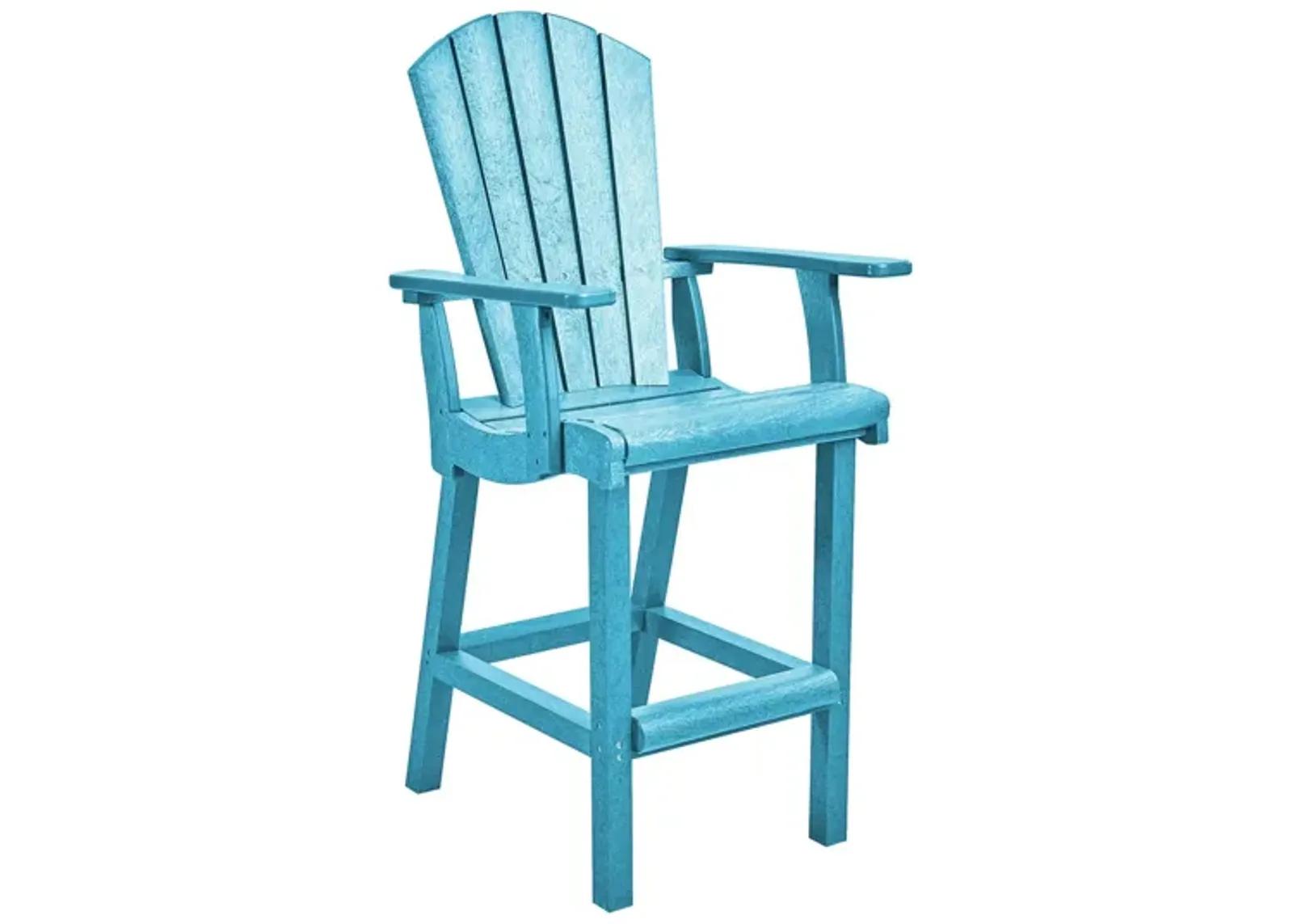 Generation Recycled Outdoor Classic Bar Height Arm Chair in Turquoise by C.R. Plastic Products