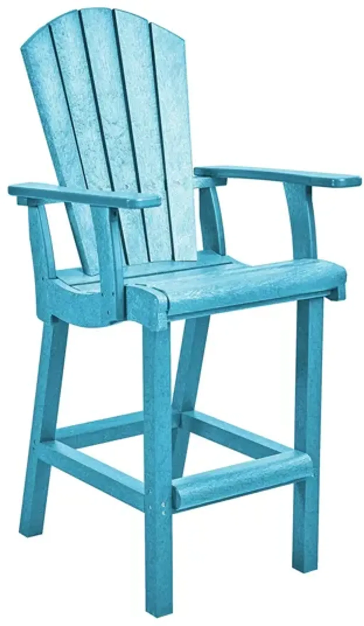 Generation Recycled Outdoor Classic Bar Height Arm Chair in Turquoise by C.R. Plastic Products