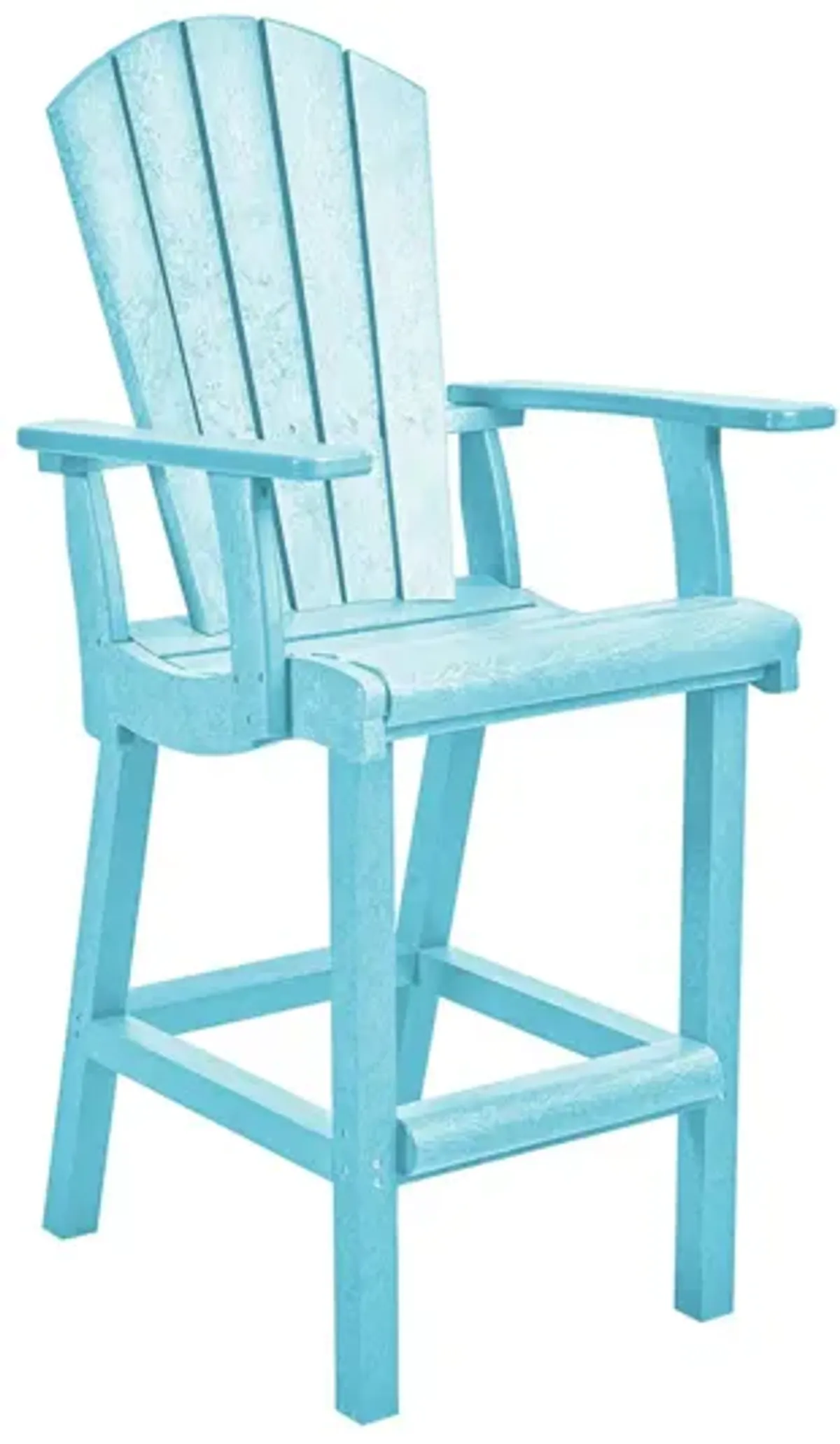 Generation Recycled Outdoor Classic Bar Height Arm Chair in Aqua by C.R. Plastic Products