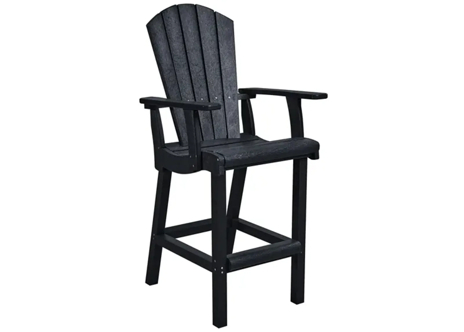 Generation Recycled Outdoor Classic Bar Height Arm Chair in Black by C.R. Plastic Products