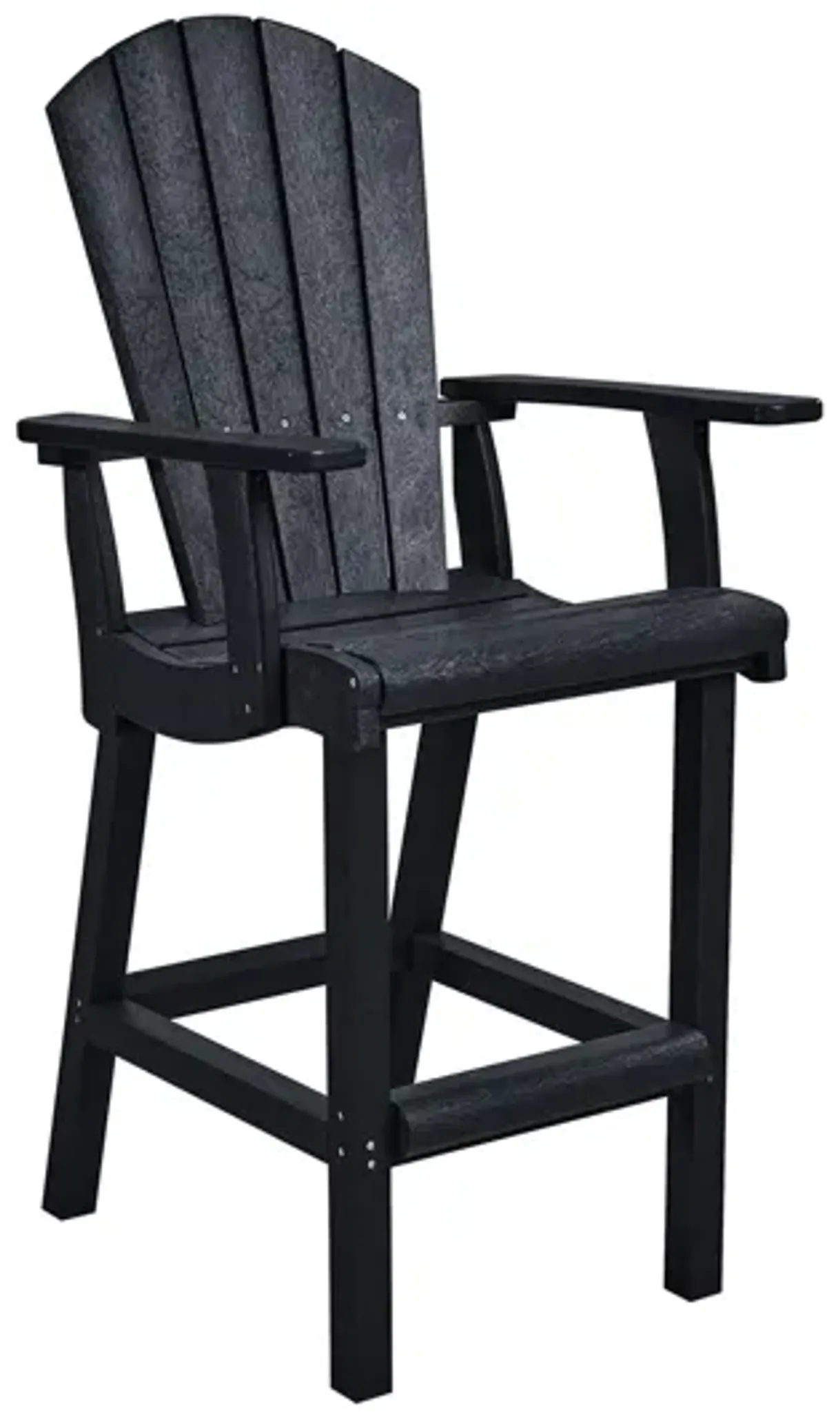 Generation Recycled Outdoor Classic Bar Height Arm Chair in Black by C.R. Plastic Products