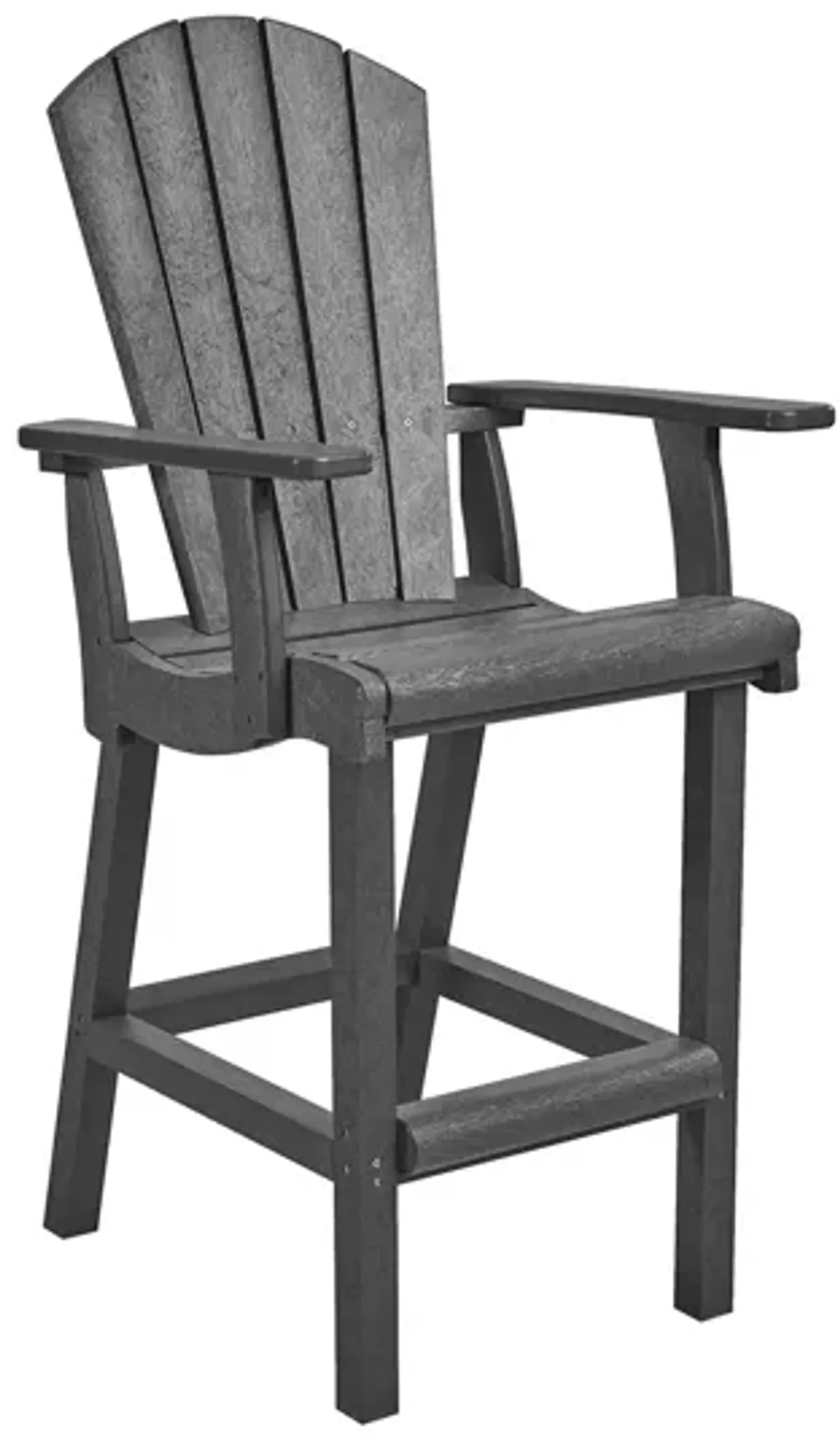 Generation Recycled Outdoor Classic Bar Height Arm Chair in Slate Gray by C.R. Plastic Products