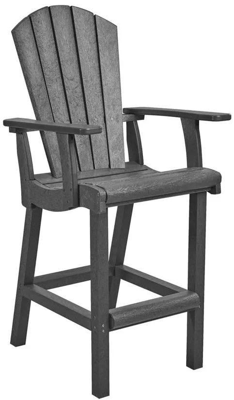 Generation Recycled Outdoor Classic Bar Height Arm Chair in Granite Finish by C.R. Plastic Products