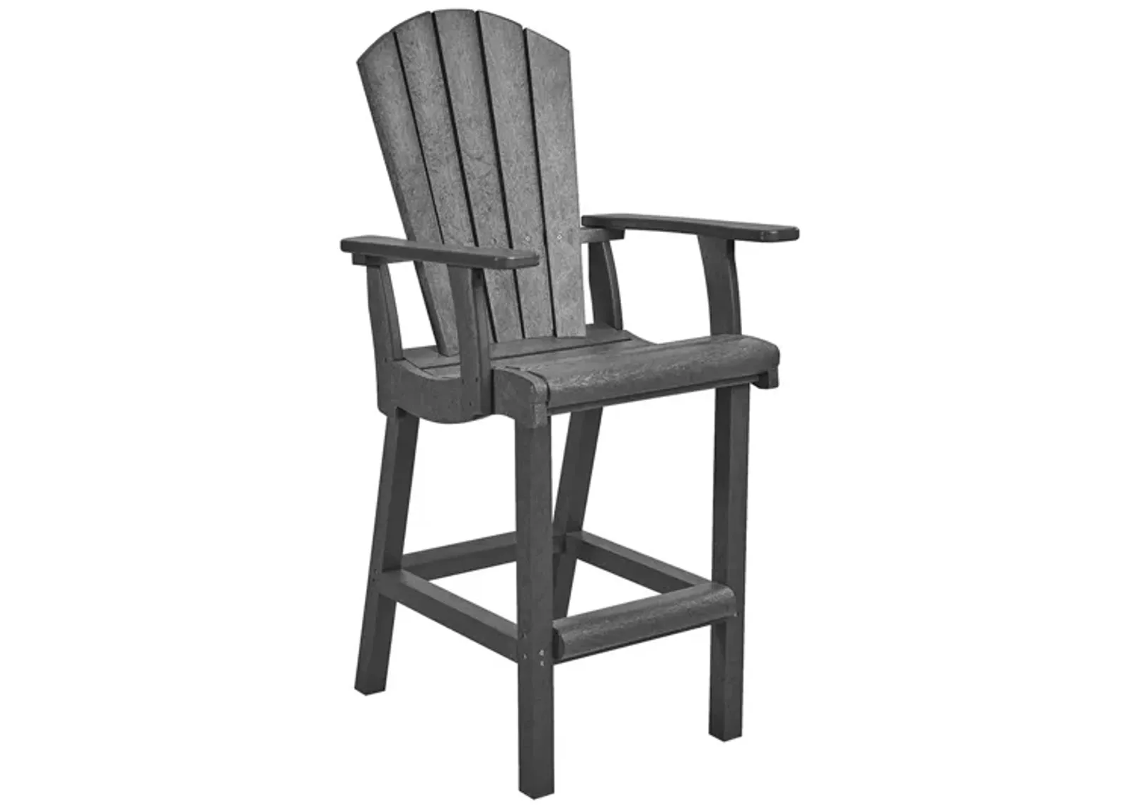 Generation Recycled Outdoor Classic Bar Height Arm Chair in Slate Gray by C.R. Plastic Products