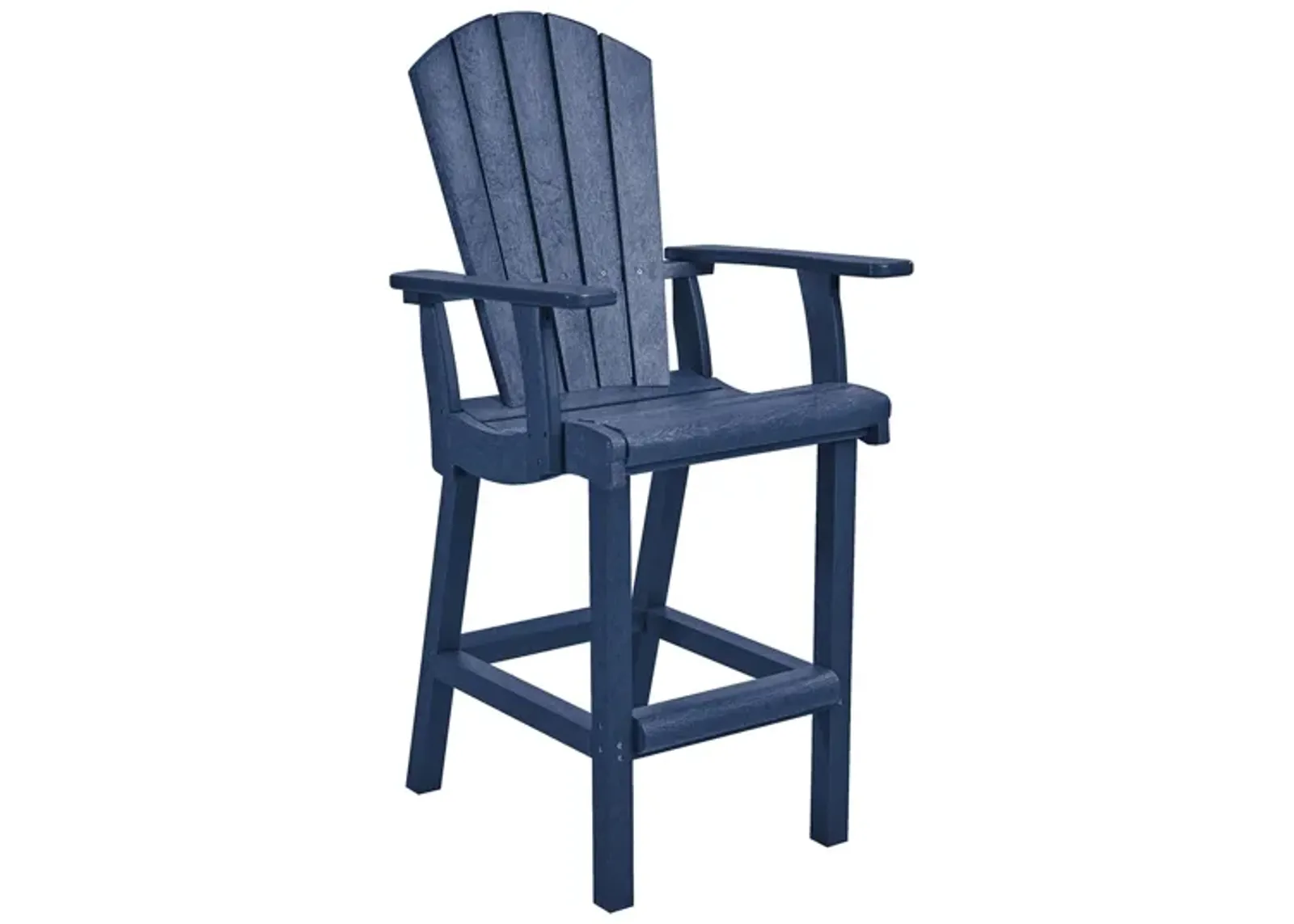 Generation Recycled Outdoor Classic Bar Height Arm Chair in Navy by C.R. Plastic Products