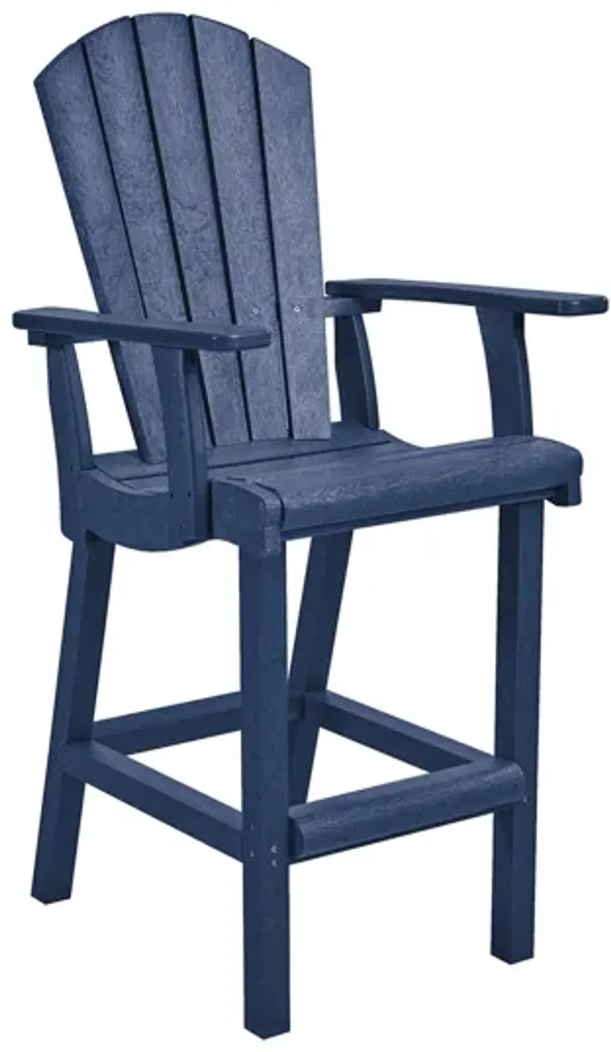 Generation Recycled Outdoor Classic Bar Height Arm Chair in Navy by C.R. Plastic Products