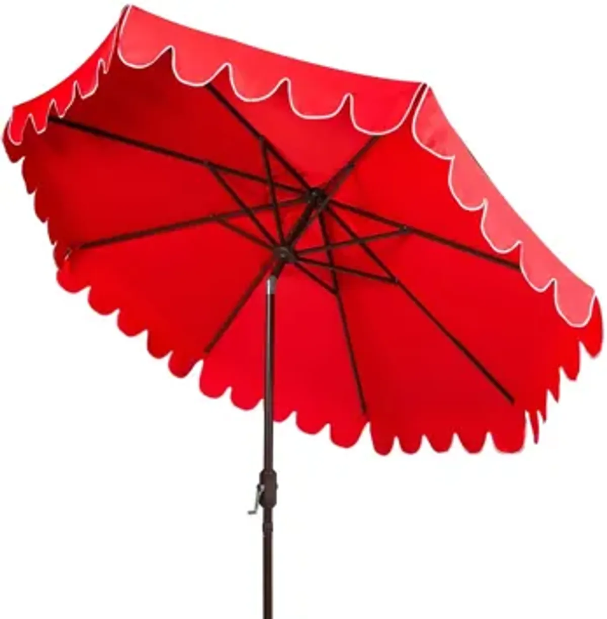 Doreen Single Scallop 9 ft Crank Outdoor Push Button Tilt Umbrella