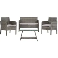 Hanover 4-pc. Patio Set in Gray / Brown by Safavieh