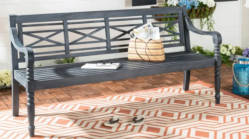 Karoo Bench in Dark Slate Grey by Safavieh