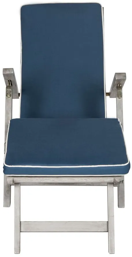 Kiska Lounge Chair in Gray;Navy by Safavieh
