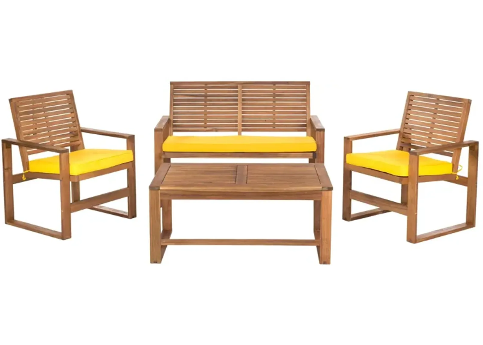 Lia 4-pc. Patio Set in Natural / Navy by Safavieh