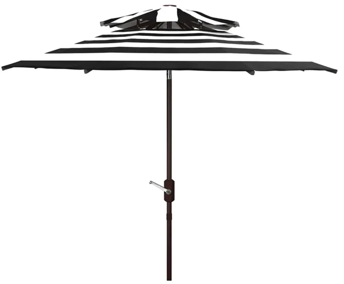 Marcie Fashion Line 9 ft Double Top Umbrella in Black Rust by Safavieh