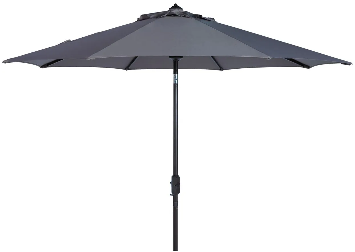 Ortega UV Resistant 9 ft Auto Tilt Crank Umbrella in Ash Gray by Safavieh