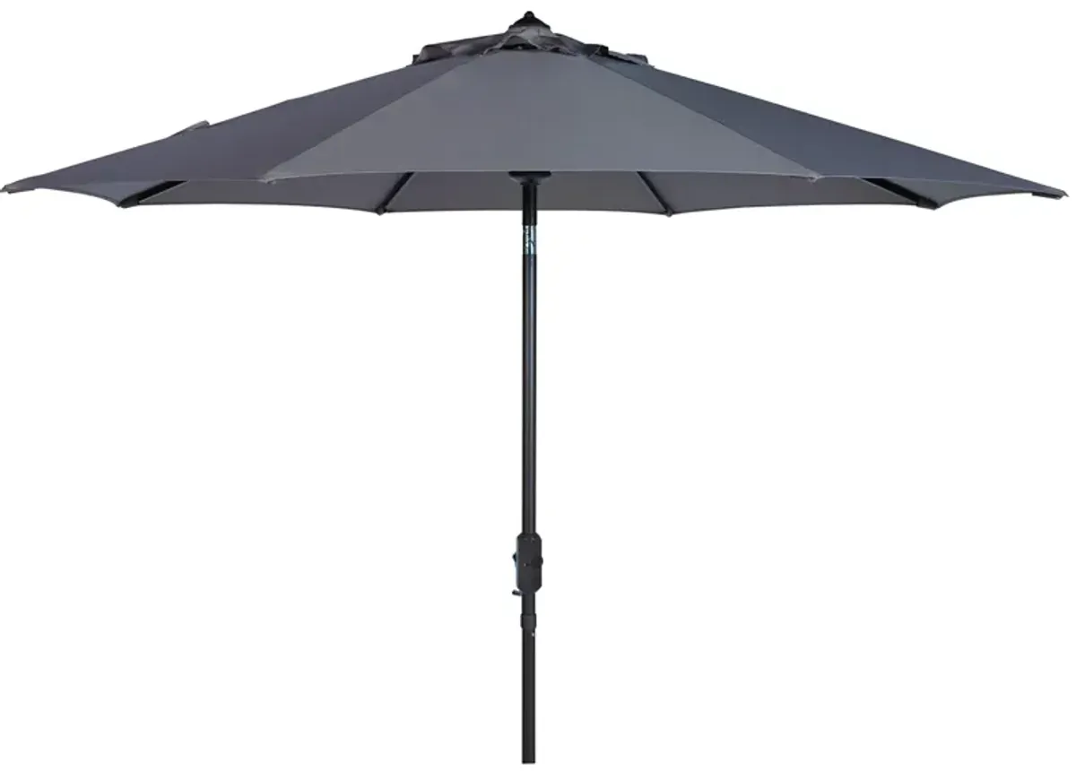 Ortega UV Resistant 9 ft Auto Tilt Crank Umbrella in Ash Gray by Safavieh