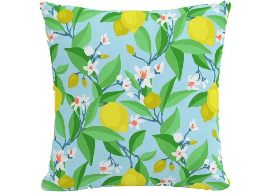 18" Outdoor Summer Citrus Pillow in Summer Citrus Blue by Skyline