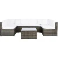 Noreen 3-pc. Outdoor Sectional Set in Gray Brown / White by Safavieh