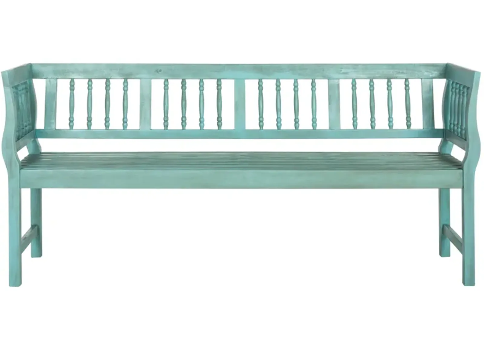 Berlen Outdoor Bench in Aqua by Safavieh