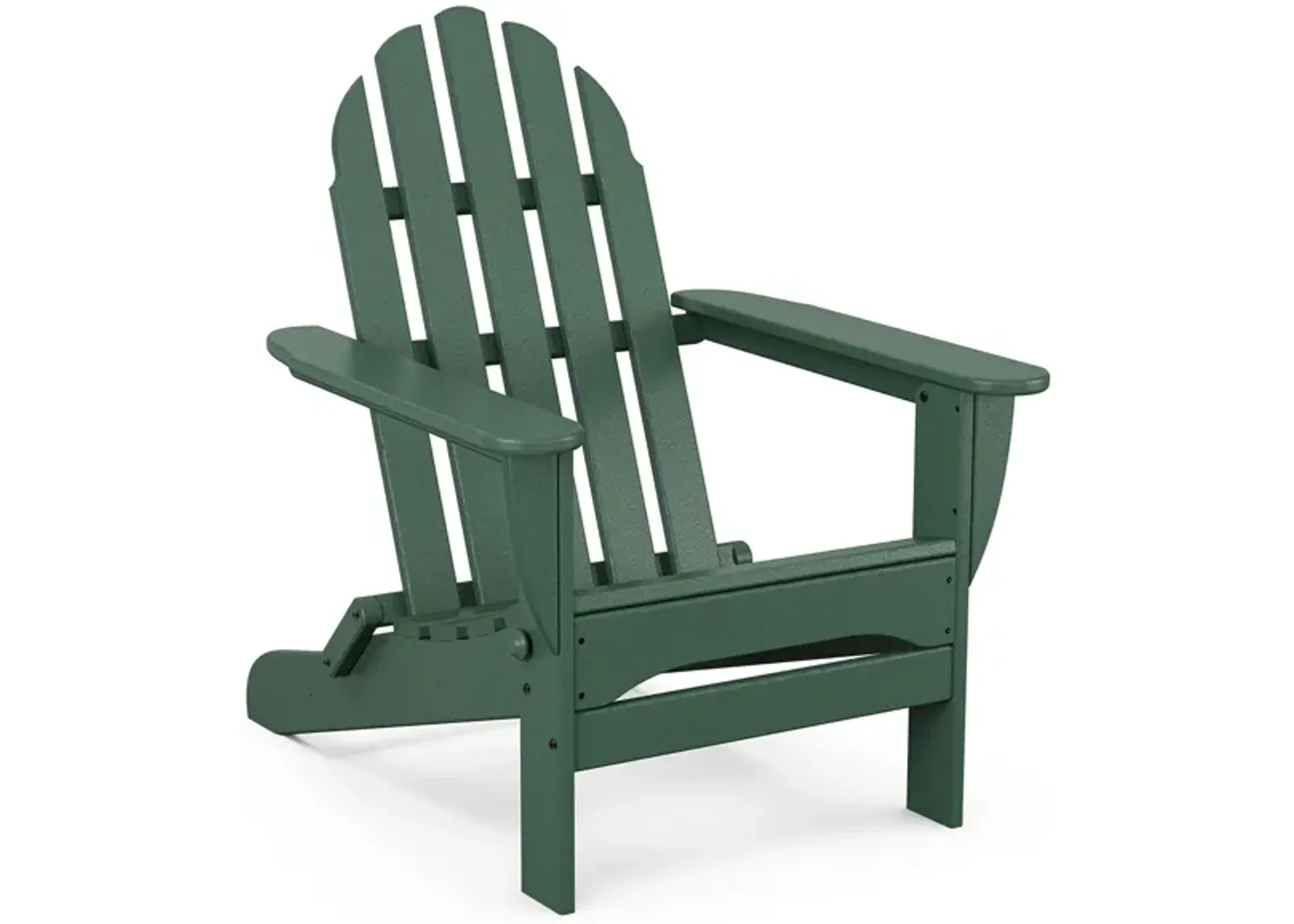 Classic Folding Adirondack Chair in Green by Polywood