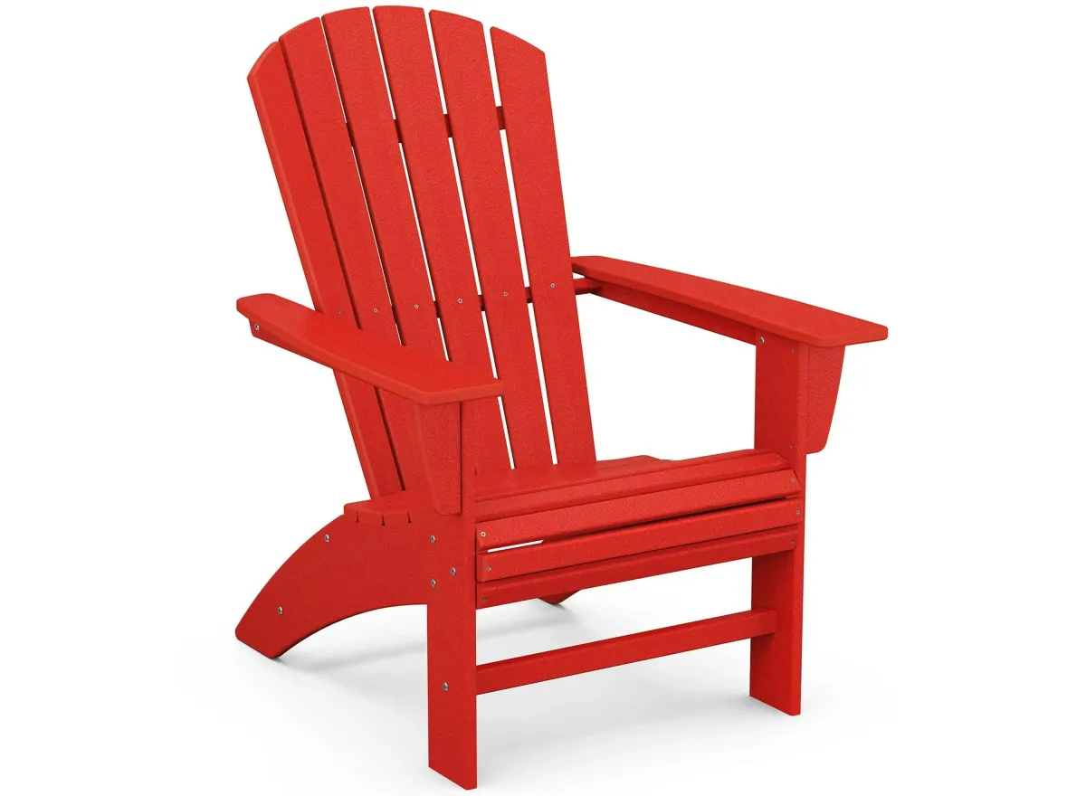 Nautical Curveback Adirondack Chair in Sunset Red by Polywood