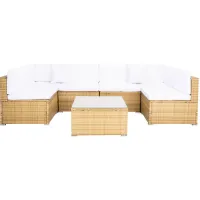 Noreen 3-pc. Outdoor Sectional Set in Natural / White by Safavieh
