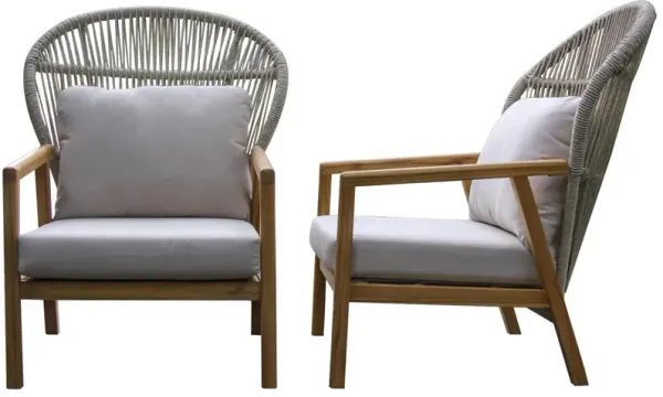Teak Outdoor Parlor Chair - Set of 2