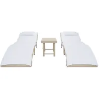 Colfax 3 -pc Outdoor Sun Lounger Set in White by Safavieh