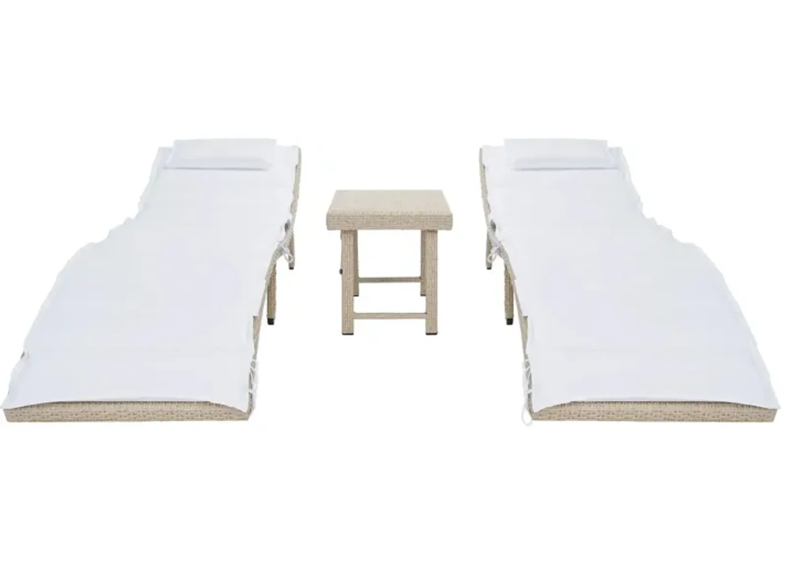 Colfax 3 -pc Outdoor Sun Lounger Set in White by Safavieh