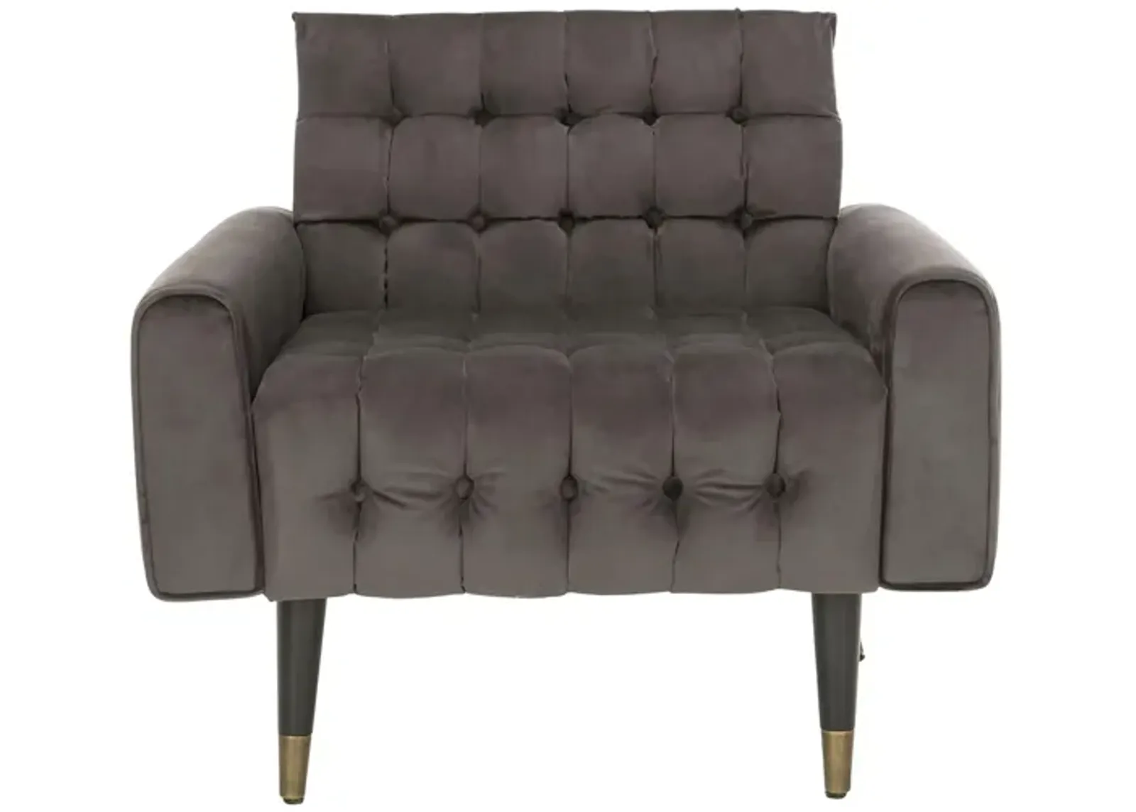 Amaris Tufted Accent Chair in Shale / Black by Safavieh