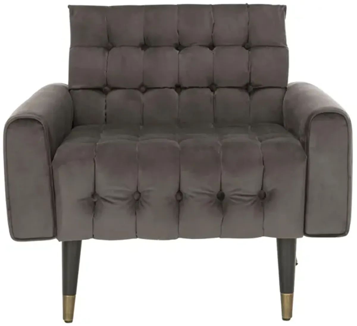 Amaris Tufted Accent Chair in Shale / Black by Safavieh