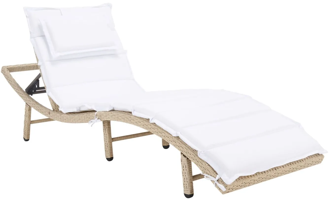 Inglewood Outdoor Sunlounger in White by Safavieh