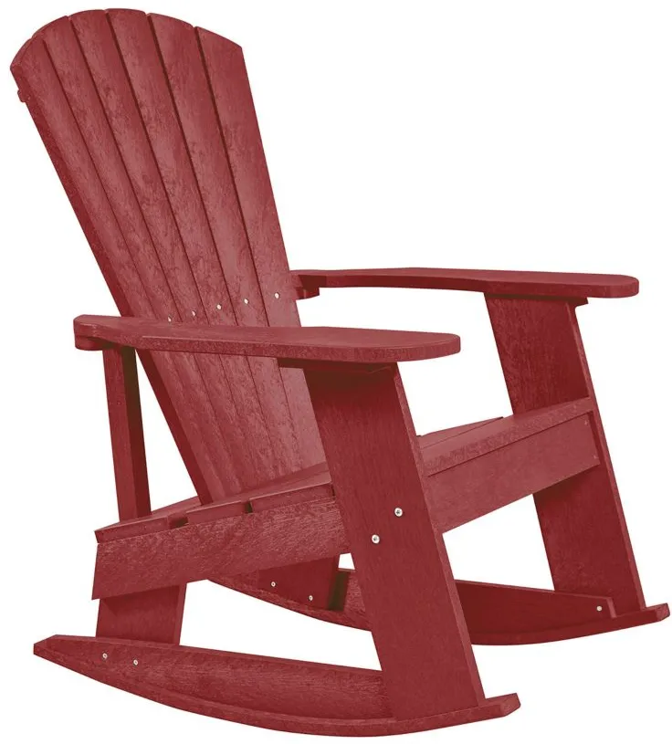 Capterra Casual Recycled Outdoor Adirondack Rocker in Red Rock by C.R. Plastic Products