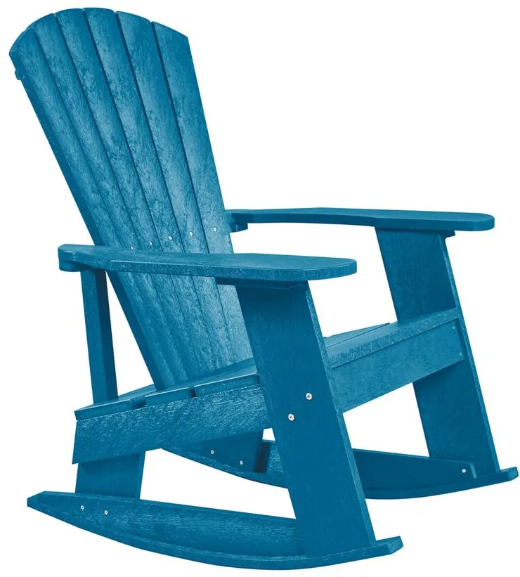 Capterra Casual Recycled Outdoor Adirondack Rocker in Pacific Blue by C.R. Plastic Products