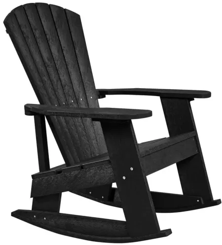 Capterra Casual Recycled Outdoor Adirondack Rocker in Onyx by C.R. Plastic Products