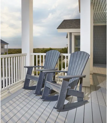 Capterra Casual Recycled Outdoor Adirondack Rocker in Graystone by C.R. Plastic Products