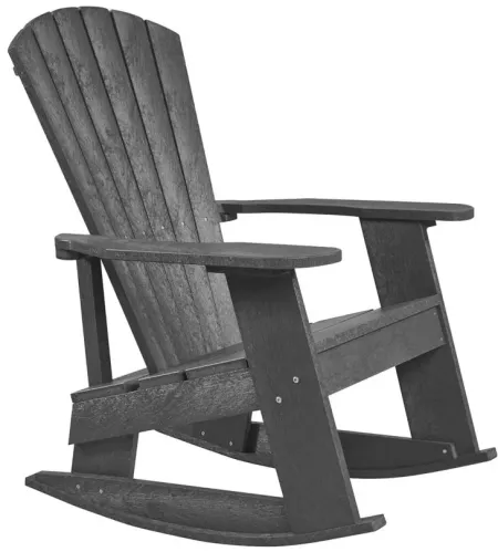 Capterra Casual Recycled Outdoor Adirondack Rocker in Graystone by C.R. Plastic Products