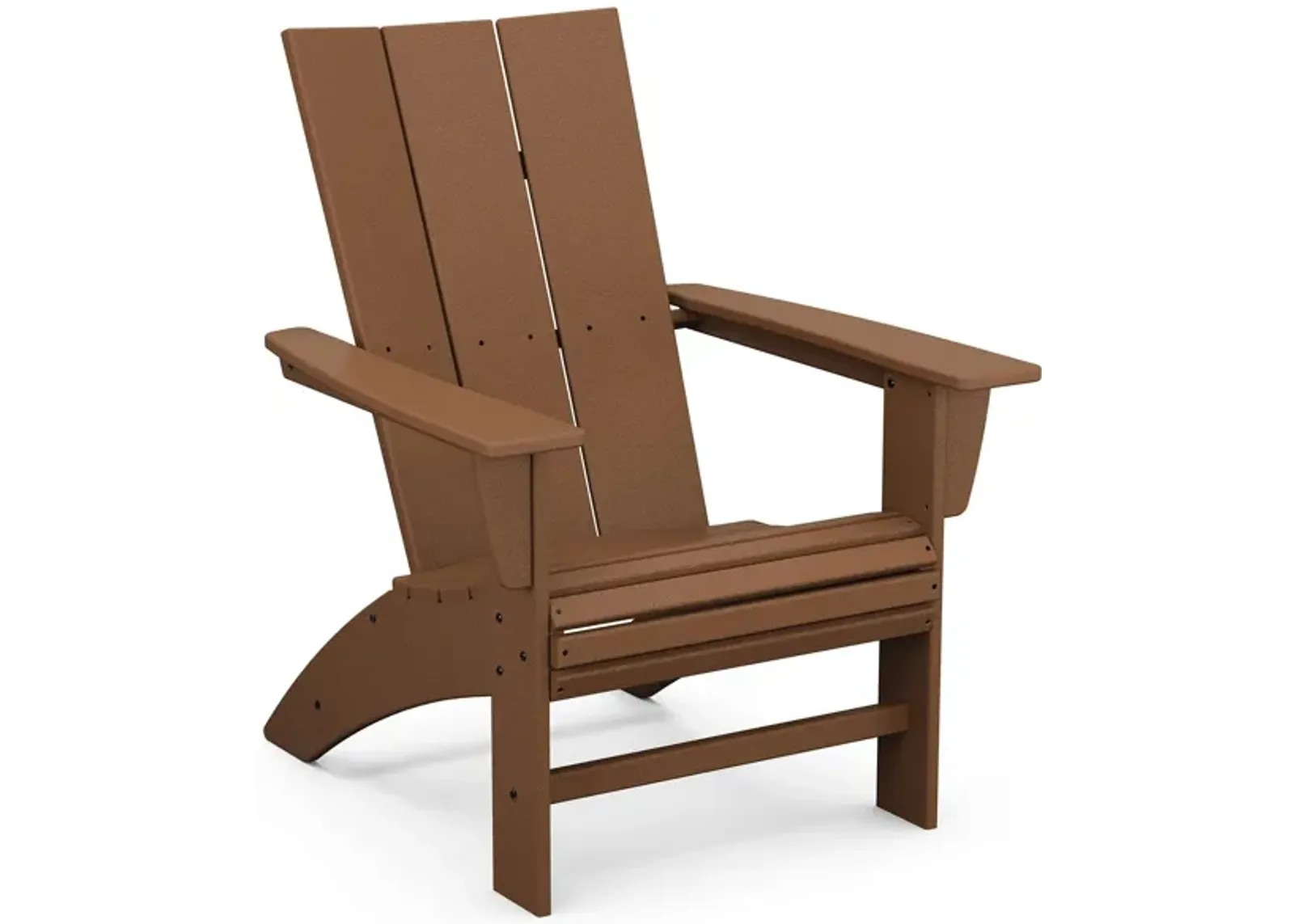 Modern Curveback Adirondack Chair in Teak by Polywood