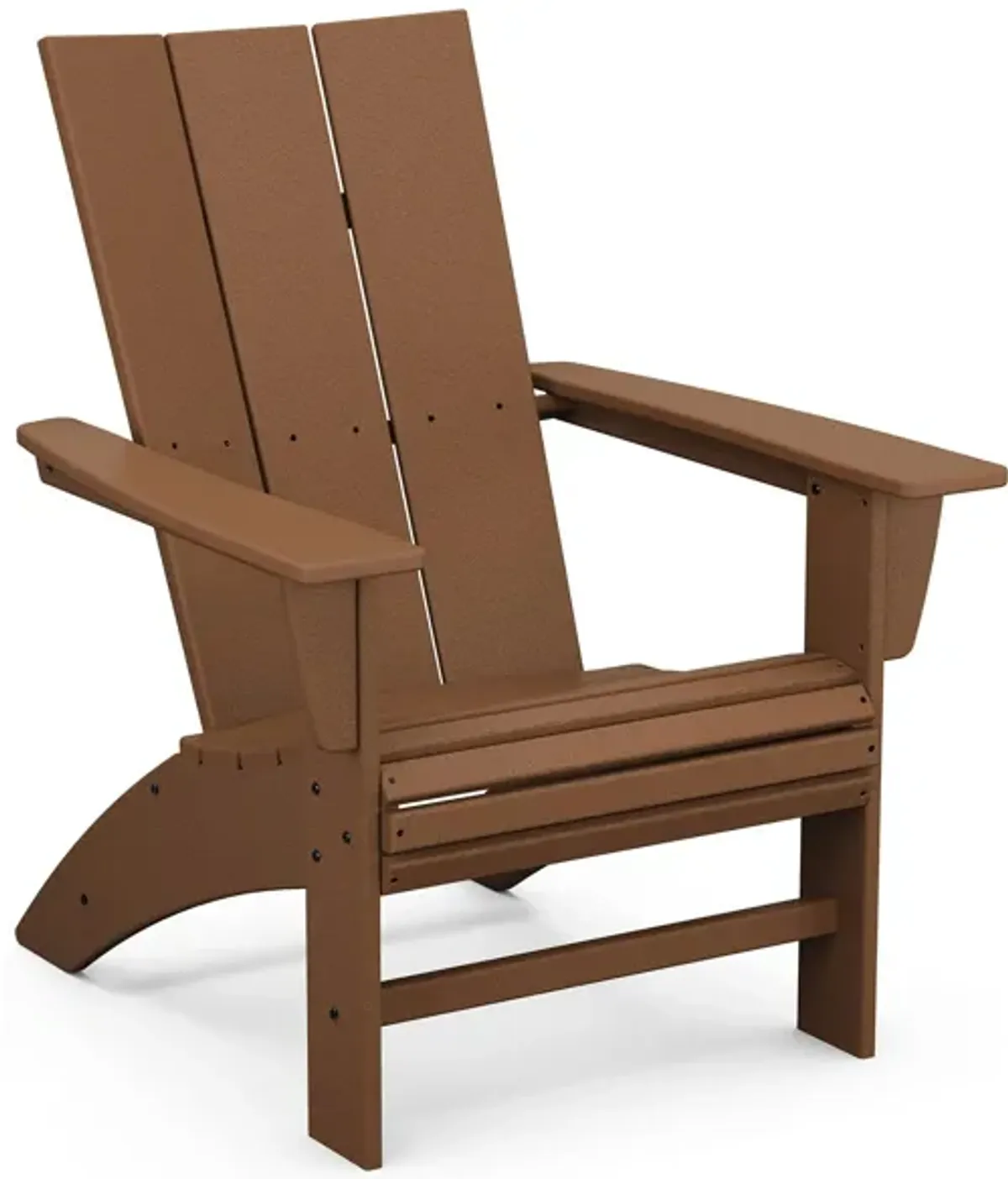 Modern Curveback Adirondack Chair in Teak by Polywood