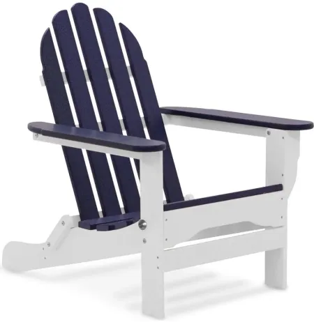 Icon Adirondack Chair in "White/Navy" by DUROGREEN OUTDOOR