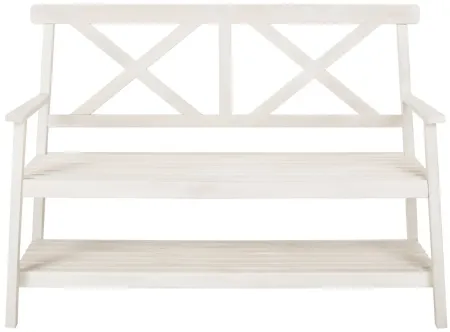 Arden Outdoor Bench in White by Safavieh