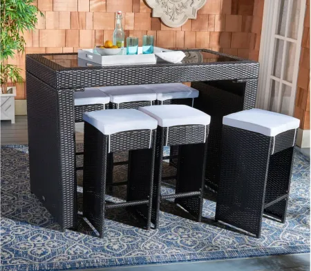 Bryant 7-pc. Outdoor Dining Set in Navy by Safavieh