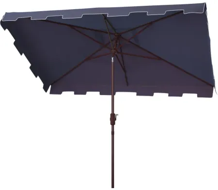 Burton 6.5 X 10 ft Rect Market Umbrella in Antique Blue by Safavieh