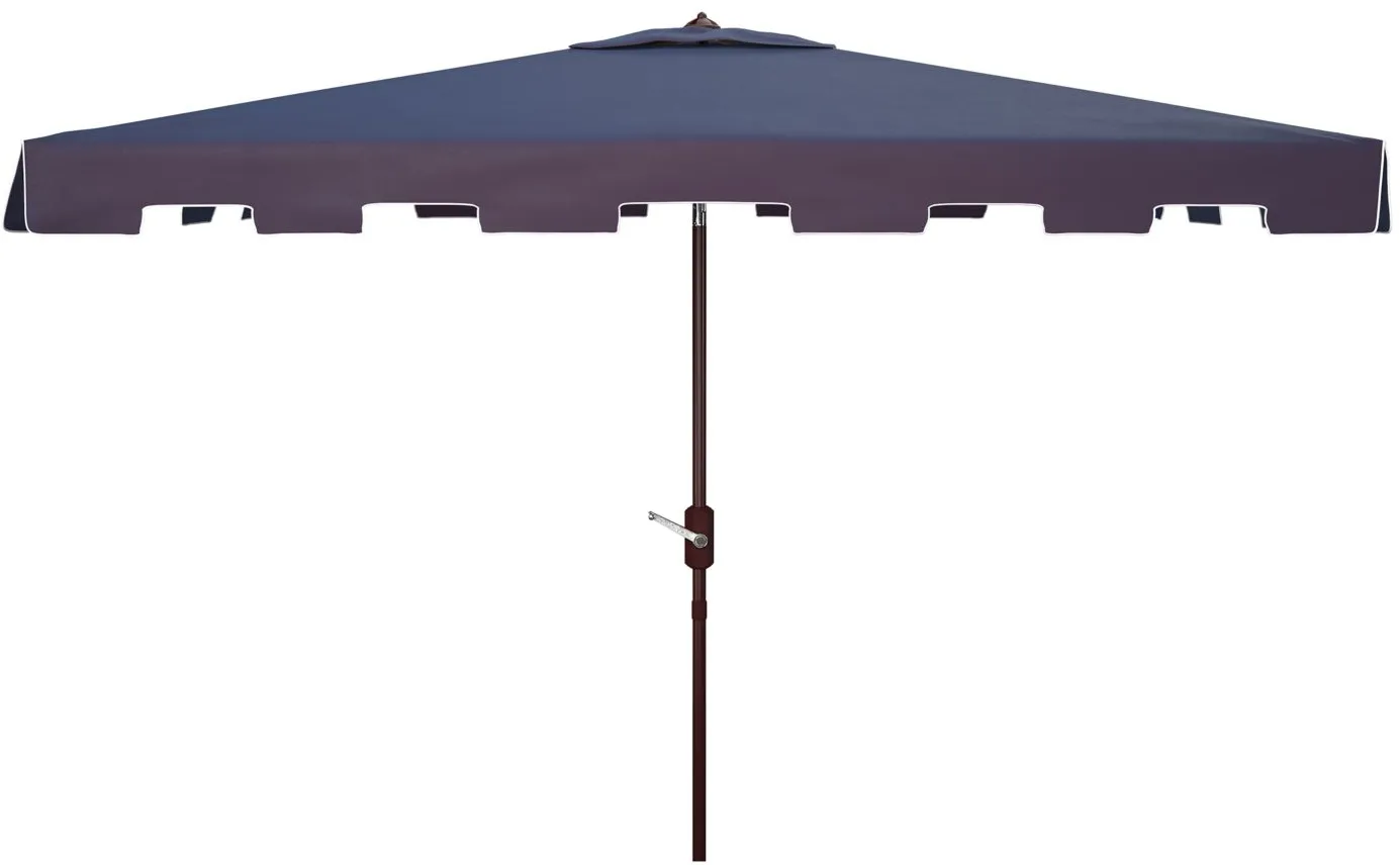 Burton 6.5 X 10 ft Rect Market Umbrella in Antique Blue by Safavieh