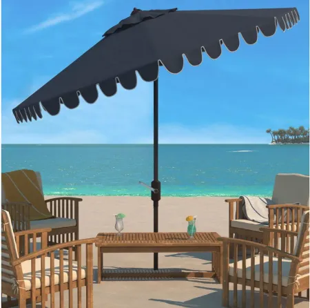 Doreen 11 ft Rnd Crank Umbrella in Ash Gray / Beige by Safavieh