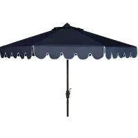 Doreen 11 ft Rnd Crank Umbrella in Navy by Safavieh